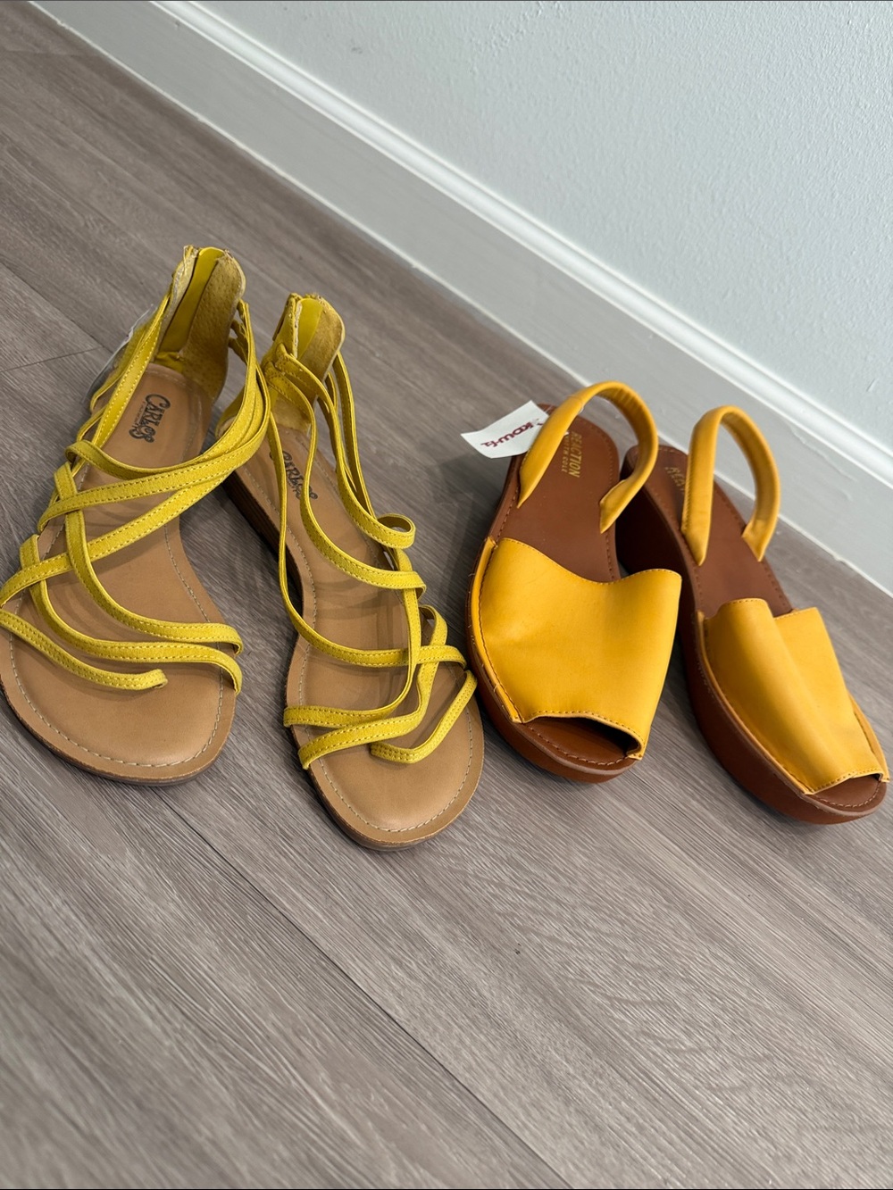 2 pair bundle Yellow Women’s Strappy Sandals & Slide Set